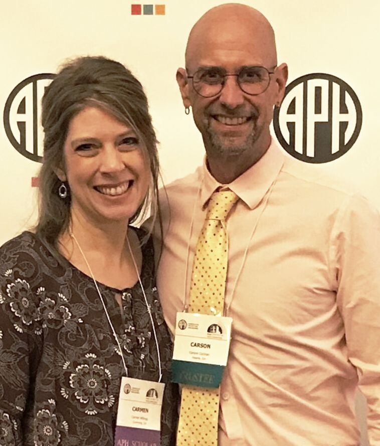 Carmen Willings and Carson Cochran at 2018 APH Scholar Recognition