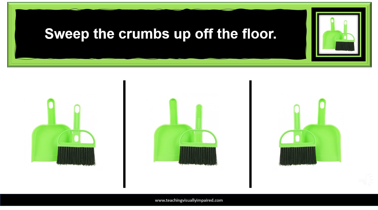 example from Help with Home Choes showing three dustpans