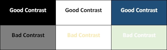 examples of good and bad contrast