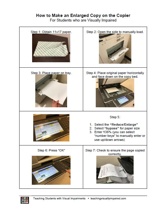 Photocopying Tips To Make Quality Copies For Students Who Are Visually Impaired Teaching Students With Visual Impairments