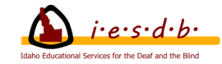 iesdb logo with text Idaho Educational Services for the Deaf and the Blind