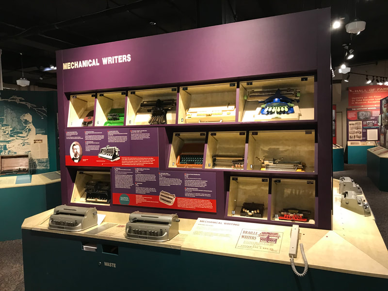APH museum Mechanical Writers display