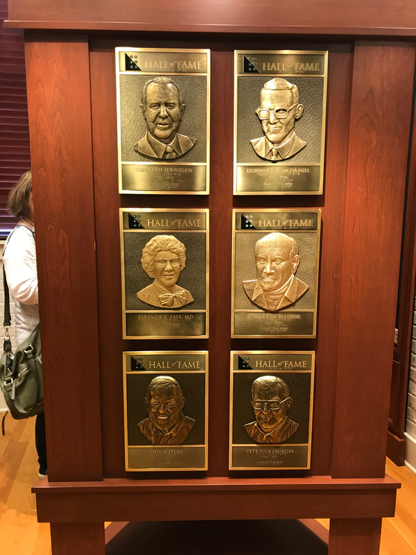 plaques of inductees Kenneth Jernigan, Durward K. McDaniel, Eleanor E. Faye, MD, C. Warren Bledsoe, Phil Hatlen, Pete Wurzburger