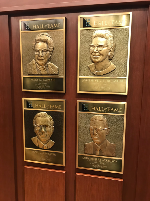 plaques of inductees Mary K. Bauman, Josephine Lister Taylor, Douglas Inkster, John Robert Atkinson