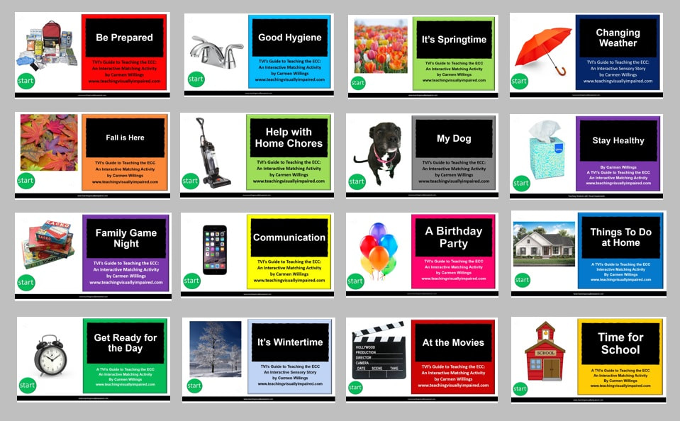 collage of 16 interactive matching activities