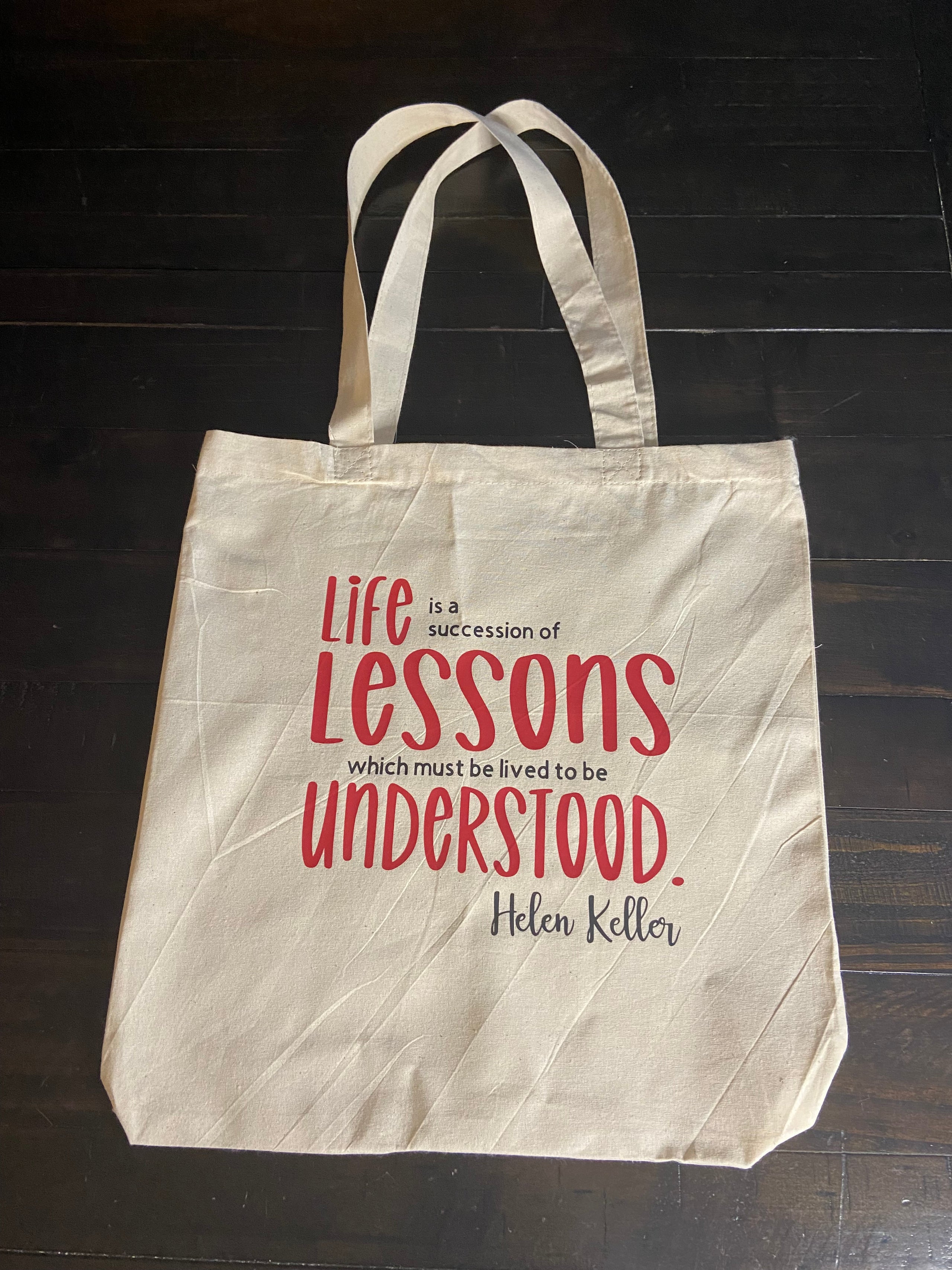 Life Lessons Helen Keller Quotes Cotton Canvas Tote Bag